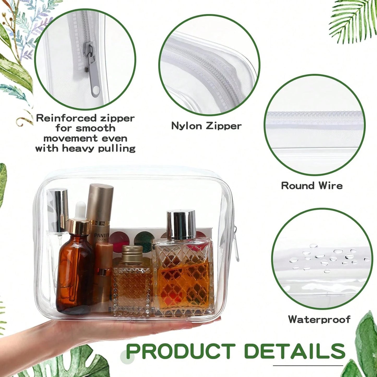 12pcs Transparent PVC Zipper Makeup Bags- High Quality Cosmetic And Toiletry Storage Pouches, Ideal For Travel, Bathroom And Holiday Essentials. Bathroom Accessories, Makeup Bag, Cosmetic Bag, Travel
