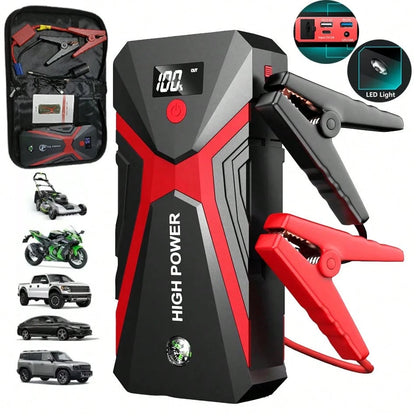 12V 3000A Intelligent Car Battery Charger 8.0Gas/6.0 Disel Car Motorcycle Battery Charging Unit Emergency Vehicle 21800mAh Power Battery Repair Jump Starter 18W Quick Charge Led Flight