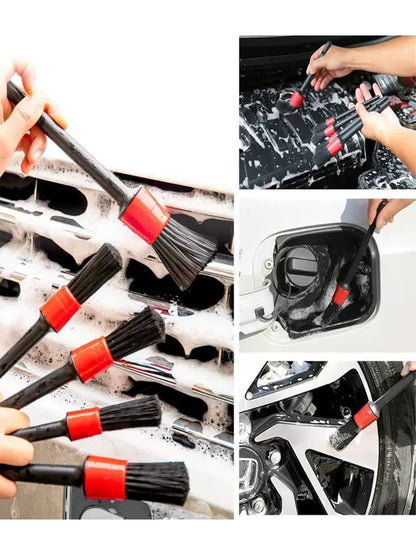 14pcs Car Cleaning Brush Set, Includes Detail Brush, Wheel Brush, Car Wash Glove, Sponge, Wax Applicator Pad