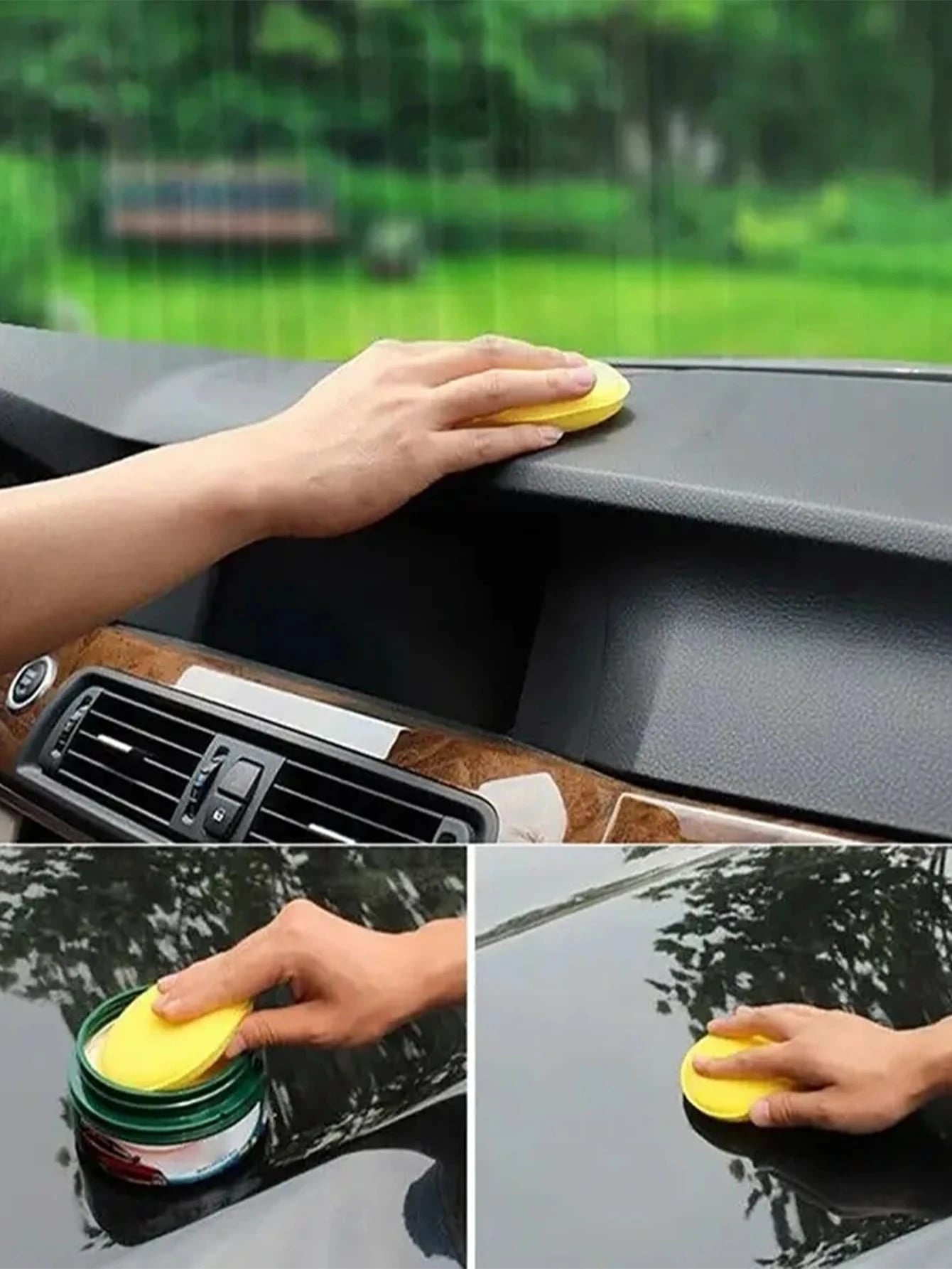 14pcs Car Cleaning Brush Set, Includes Detail Brush, Wheel Brush, Car Wash Glove, Sponge, Wax Applicator Pad
