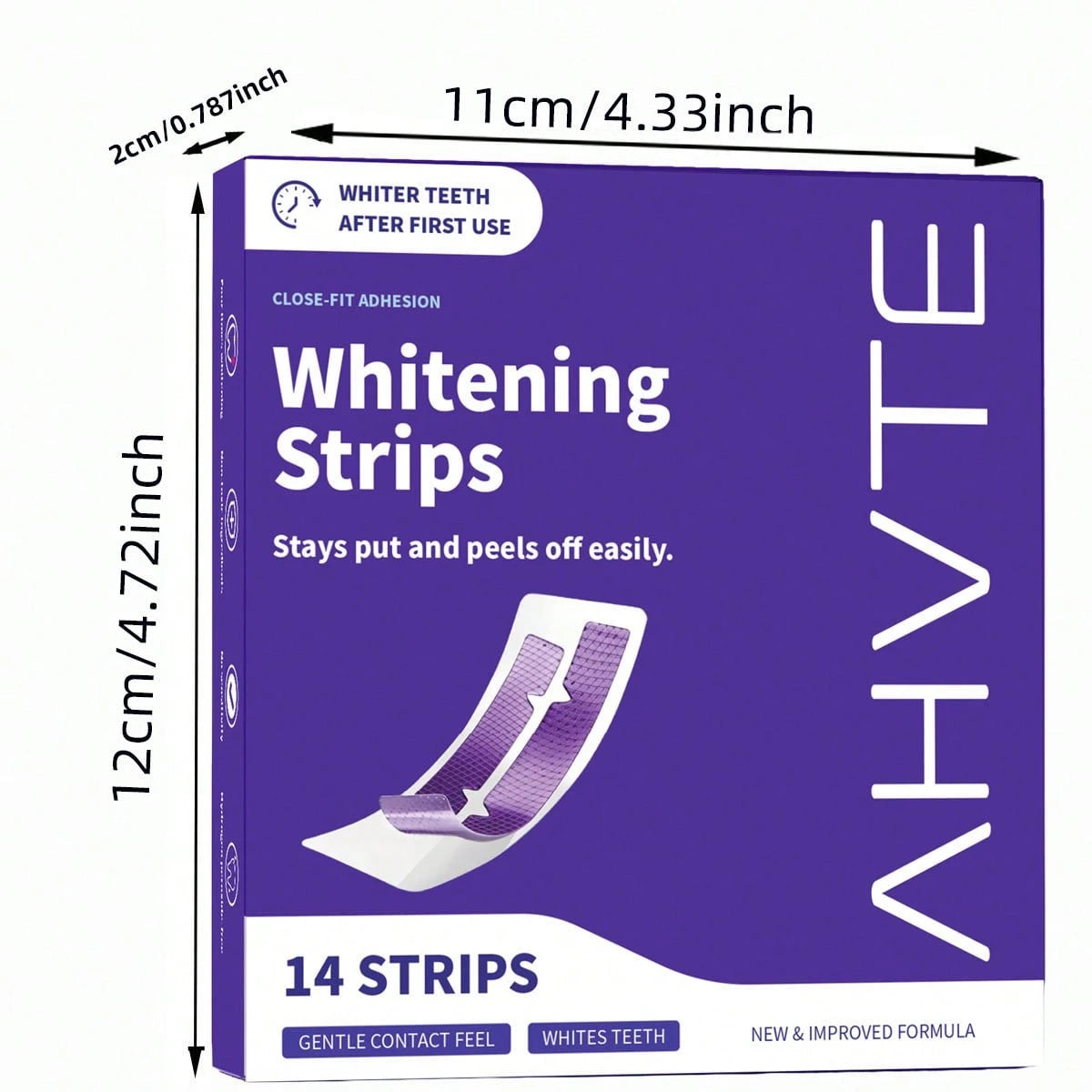 14pcs Teeth Whitening Strips, Suitable For Sensitive Gums, Whitens Teeth, Purple Whitening Strips, Removes Yellow Stains, Effectively Improves Tooth Shade, Brightens Smile