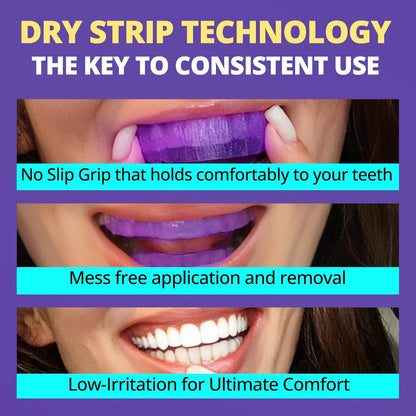 14pcs Teeth Whitening Strips, Suitable For Sensitive Gums, Whitens Teeth, Purple Whitening Strips, Removes Yellow Stains, Effectively Improves Tooth Shade, Brightens Smile