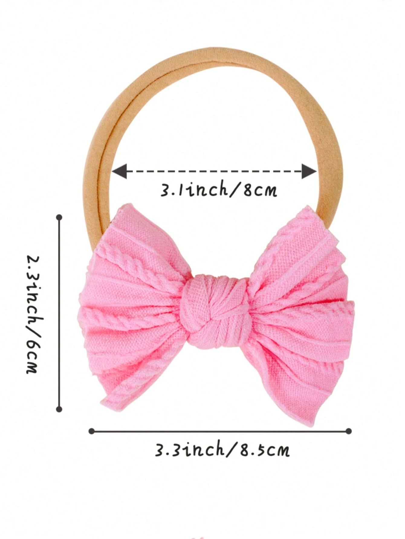 15/30pcs Baby Nylon Bow Headbands, Jacquard Textured Fabric, Soft And Skin-Friendly, Suitable For Newborns, Baby Girls And Toddlers
