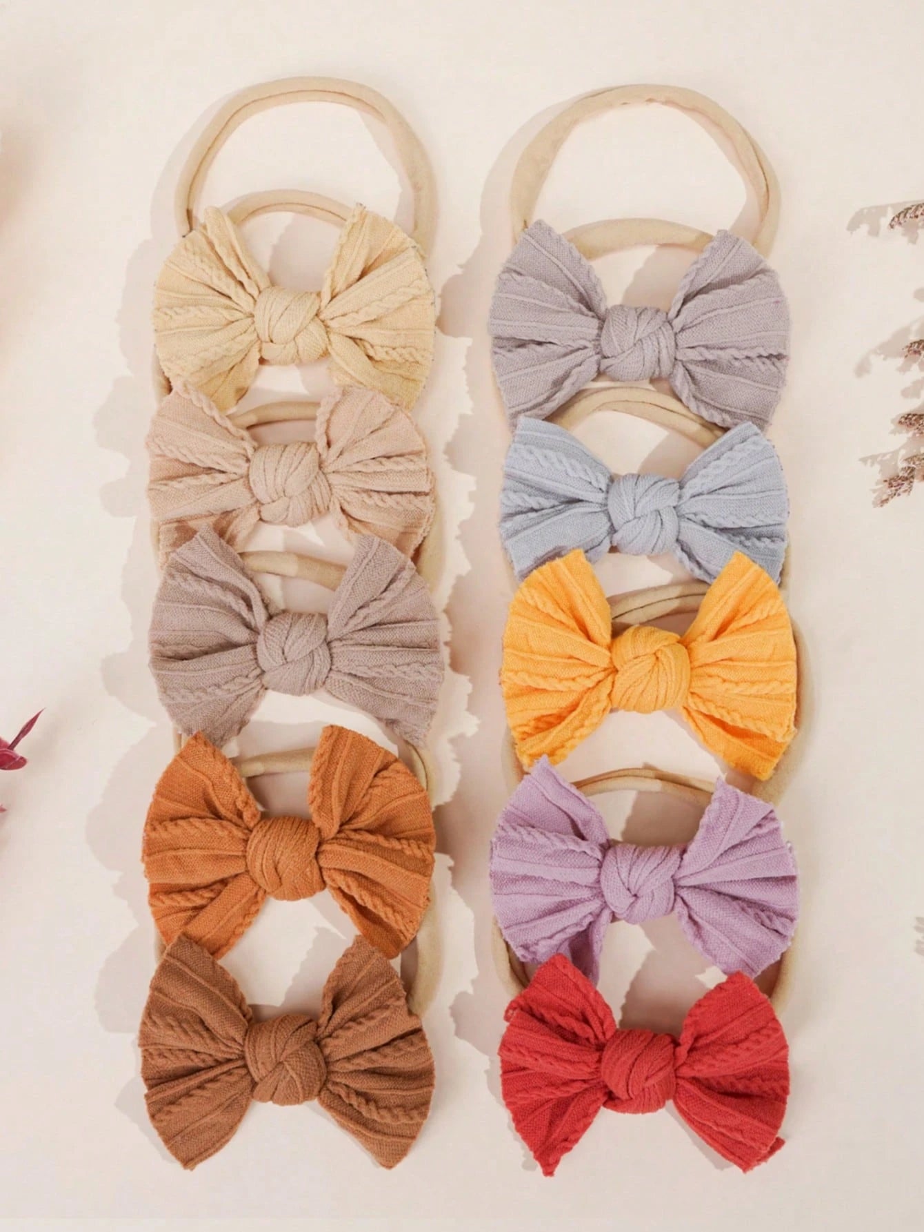 15/30pcs Baby Nylon Bow Headbands, Jacquard Textured Fabric, Soft And Skin-Friendly, Suitable For Newborns, Baby Girls And Toddlers