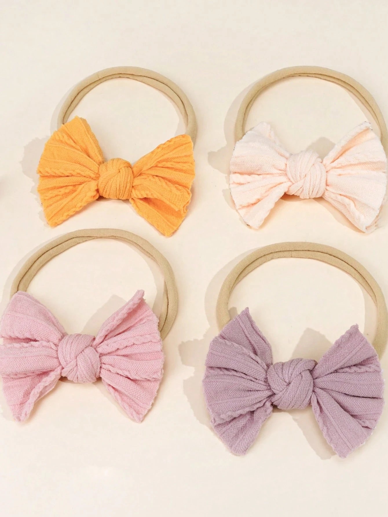 15/30pcs Baby Nylon Bow Headbands, Jacquard Textured Fabric, Soft And Skin-Friendly, Suitable For Newborns, Baby Girls And Toddlers