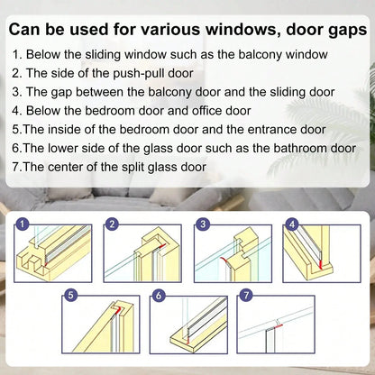 16.4Ft Door Weather Stripping, (1.38in Width) Weather Stripping Door Draft Stopper Adhesive Seal Strip Anti Draft Insulation Tape For Doors Windows And Shower Doors