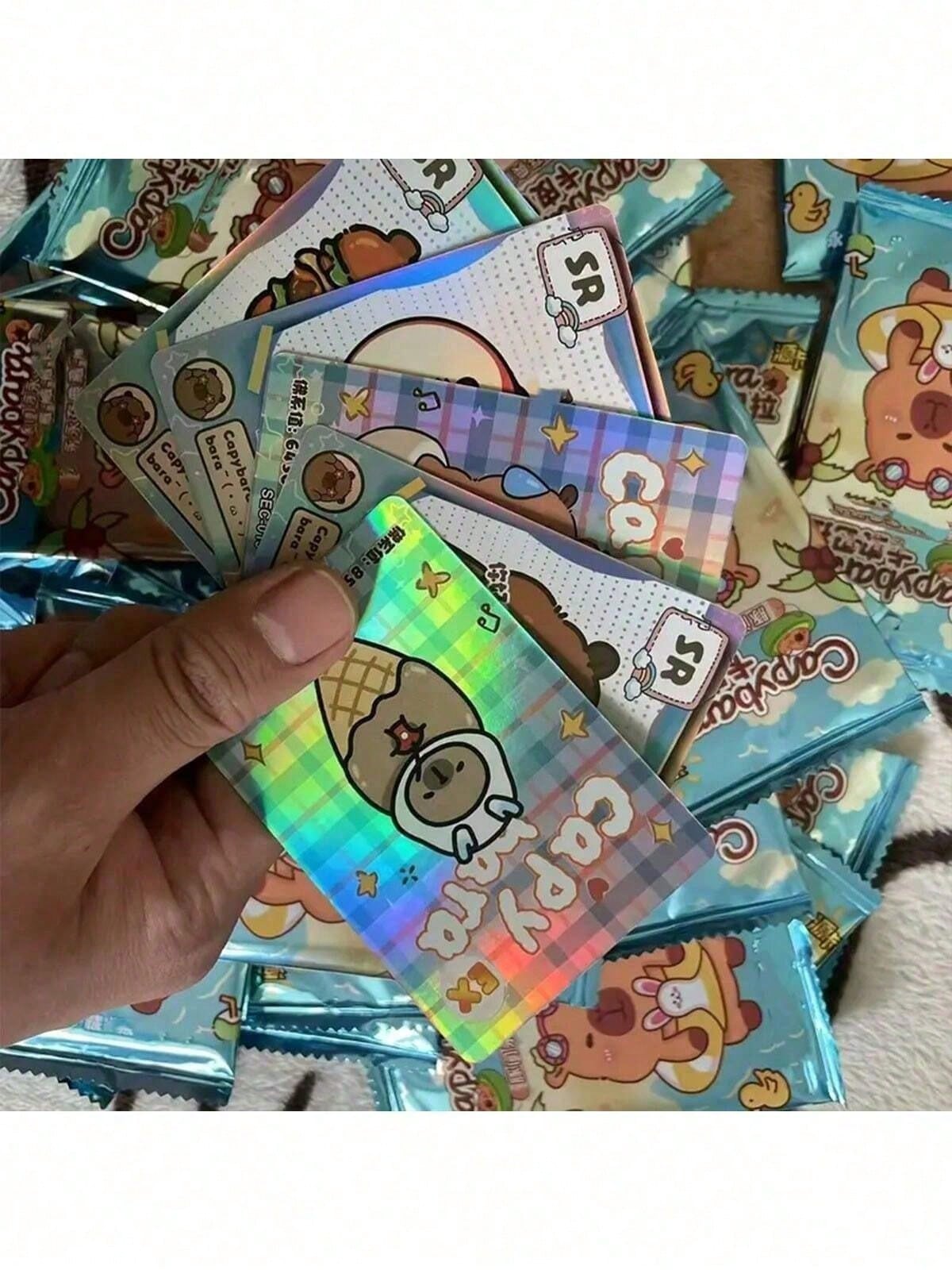 160pcs/Box Random Capybara Card Series, Cute Dolphin Flashcards, Anime Theme, 5pcs/Pack, Including Collectible Version, Suitable For Card Collectors, Party Favors (Assorted Styles)