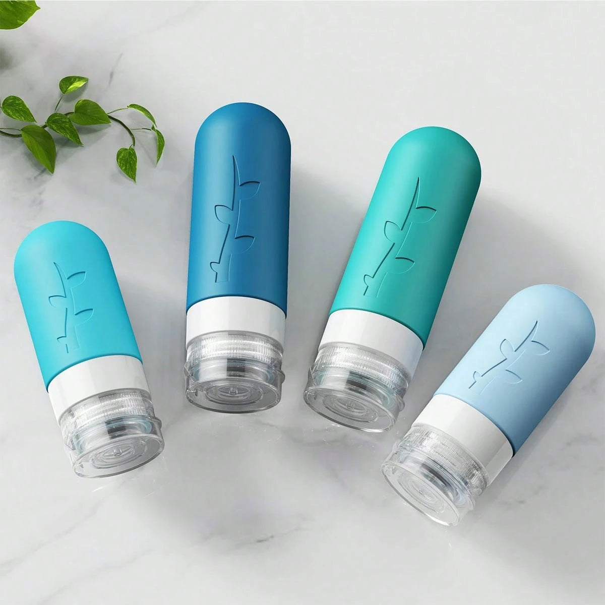 17-Piece Leak-Proof Silicone Travel Bottles, Refillable For Shampoo, Lotion, Face Cream. Mini Capsule With Magnetic Nozzle. Great For Travel, Camping, School. Gift For Mom & Girlfriend.