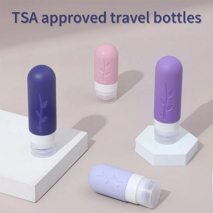 17-Piece Leak-Proof Silicone Travel Bottles, Refillable For Shampoo, Lotion, Face Cream. Mini Capsule With Magnetic Nozzle. Great For Travel, Camping, School. Gift For Mom & Girlfriend.