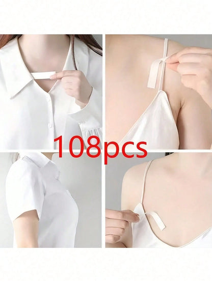 180/72/36/5pcs Anti-Slip Clothing Tape, Fashion Invisible Bra Strap Anti-Chafe Pads, Dress Strap Fixing Tape, Double-Sided Adhesive Tape For Wardrobe, Essential For Back To School Outfits And Party Lo