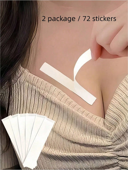 180/72/36/5pcs Anti-Slip Clothing Tape, Fashion Invisible Bra Strap Anti-Chafe Pads, Dress Strap Fixing Tape, Double-Sided Adhesive Tape For Wardrobe, Essential For Back To School Outfits And Party Lo