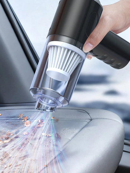1800mAh Wireless Car Vacuum Cleaner, Handheld Portable Vacuum Cleaner With Multiple Nozzles, Mini Car Interior Cleaning Device Suitable For Car, Home, Office, Car Accessories, Gift For Men