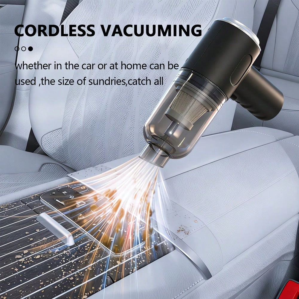 1800mAh Wireless Car Vacuum Cleaner, Handheld Portable Vacuum Cleaner With Multiple Nozzles, Mini Car Interior Cleaning Device Suitable For Car, Home, Office, Car Accessories, Gift For Men