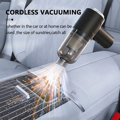 1800mAh Wireless Car Vacuum Cleaner, Handheld Portable Vacuum Cleaner With Multiple Nozzles, Mini Car Interior Cleaning Device Suitable For Car, Home, Office, Car Accessories, Gift For Men