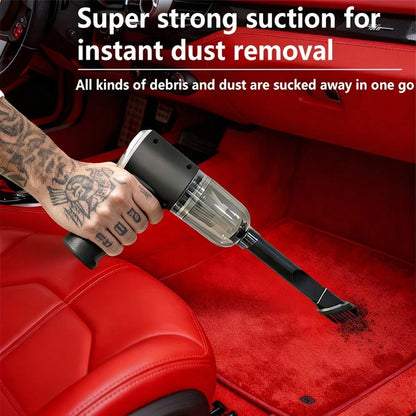 1800mAh Wireless Car Vacuum Cleaner, Handheld Portable Vacuum Cleaner With Multiple Nozzles, Mini Car Interior Cleaning Device Suitable For Car, Home, Office, Car Accessories, Gift For Men