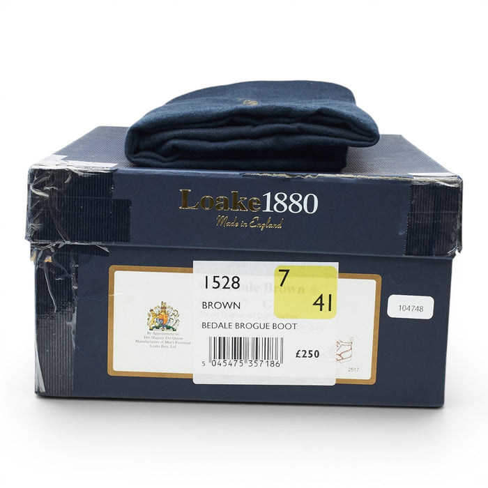 1880 'Bedale' Brown Leather Brogues Boots UK 7 G