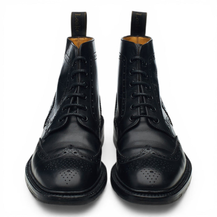 1880 'Burford 2' Black Leather Boots Brogues UK 7 F