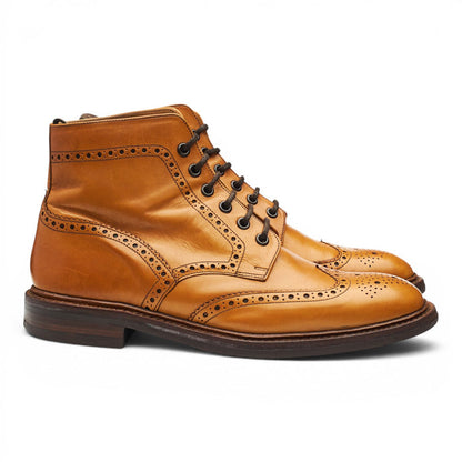1880 'Burford 2' Tan Brown Leather Brogue Boots UK 8.5 F