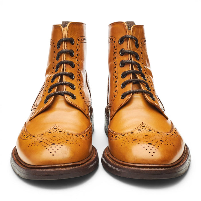 1880 'Burford 2' Tan Brown Leather Brogue Boots UK 8.5 F