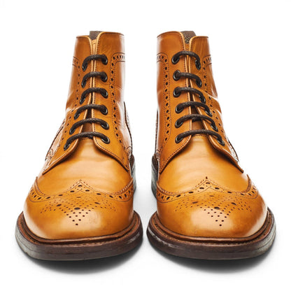 1880 'Burford 2' Tan Brown Leather Brogue Boots UK 8.5 F
