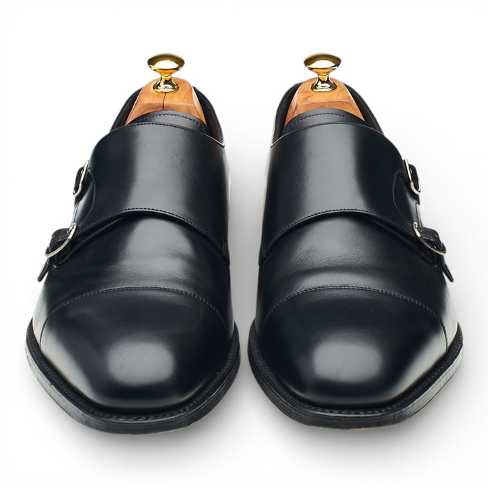 1880 'Cannon' Black Leather Monk Strap UK 12 F