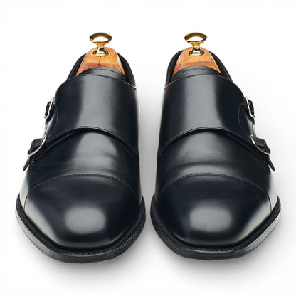 1880 'Cannon' Black Leather Monk Strap UK 12 F