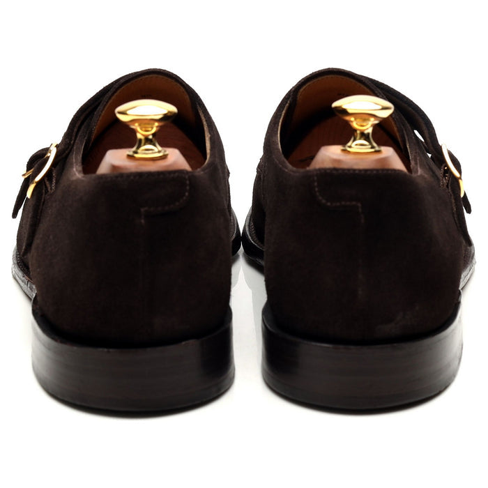 1880 'Cannon' Dark Brown Suede Double Monk Strap UK 9.5 F