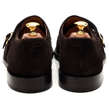 1880 'Cannon' Dark Brown Suede Double Monk Strap UK 9.5 F