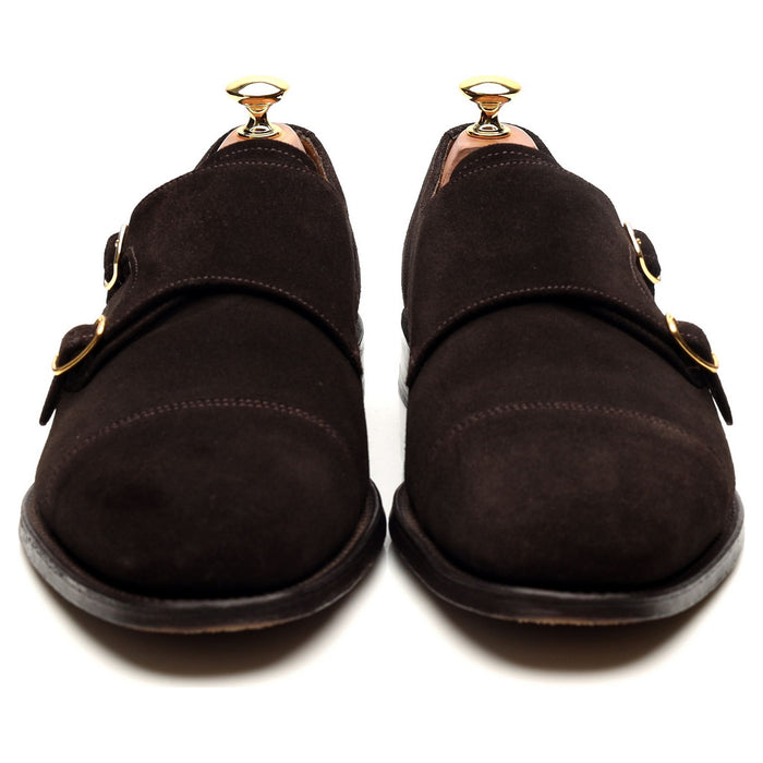 1880 'Cannon' Dark Brown Suede Double Monk Strap UK 9.5 F