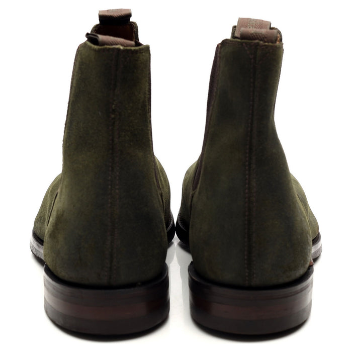 1880 'Chatsworth' Green Waxed Suede Chelsea Boots UK 12 G