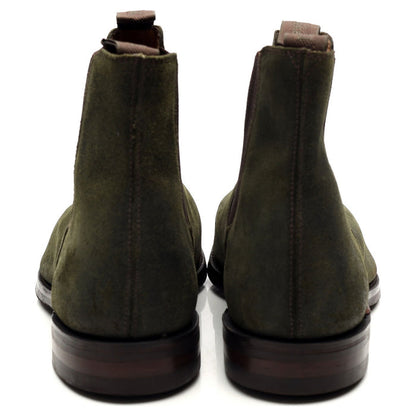 1880 'Chatsworth' Green Waxed Suede Chelsea Boots UK 12 G