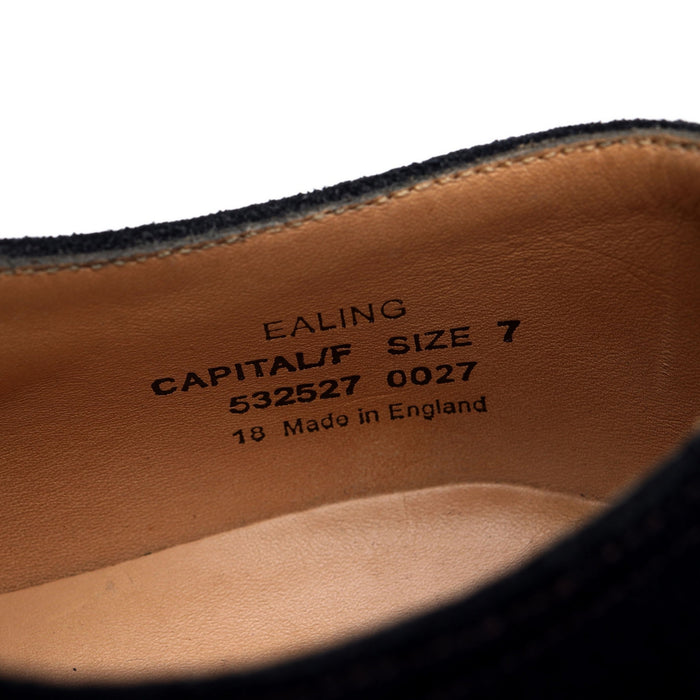 1880 'Ealing' Navy Blue Suede Split Toe Derby UK 7 F