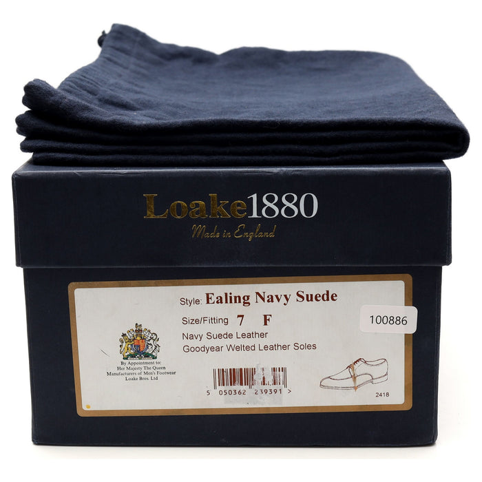 1880 'Ealing' Navy Blue Suede Split Toe Derby UK 7 F