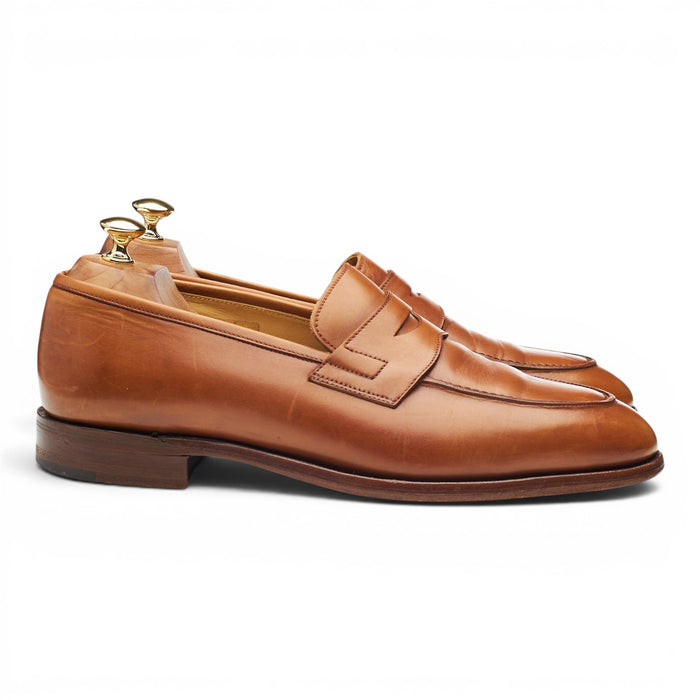 1880 'Ely' Tan Brown Leather Loafers UK 10.5 F
