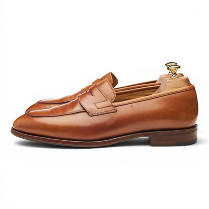 1880 'Ely' Tan Brown Leather Loafers UK 10.5 F
