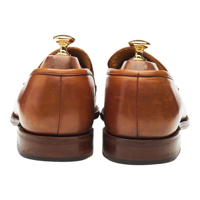 1880 'Ely' Tan Brown Leather Loafers UK 10.5 F
