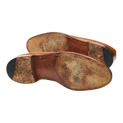 1880 'Ely' Tan Brown Leather Loafers UK 10.5 F