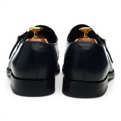 1880 'Islington' Black Leather Monk Strap UK 8.5 F