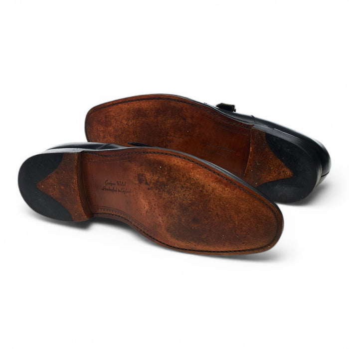 1880 'Islington' Black Leather Monk Strap UK 8.5 F