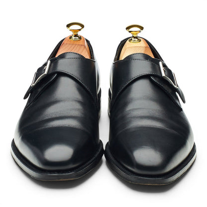 1880 'Medway' Black Leather Monk Strap UK 7.5 F
