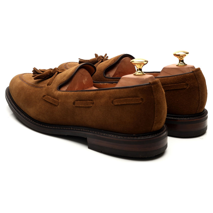 1880 'Nottingham' Brown Suede Tassel Loafers UK 10.5 F
