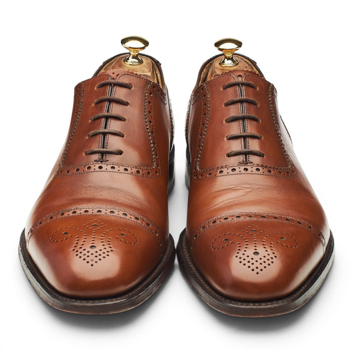 1880 'Strand' Tan Brown Leather Oxford Brogues UK 10.5 F
