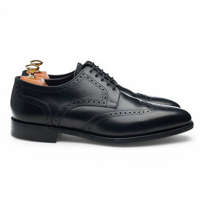 1880 'Wembley' Black Leather Derby Brogues UK 8.5 G