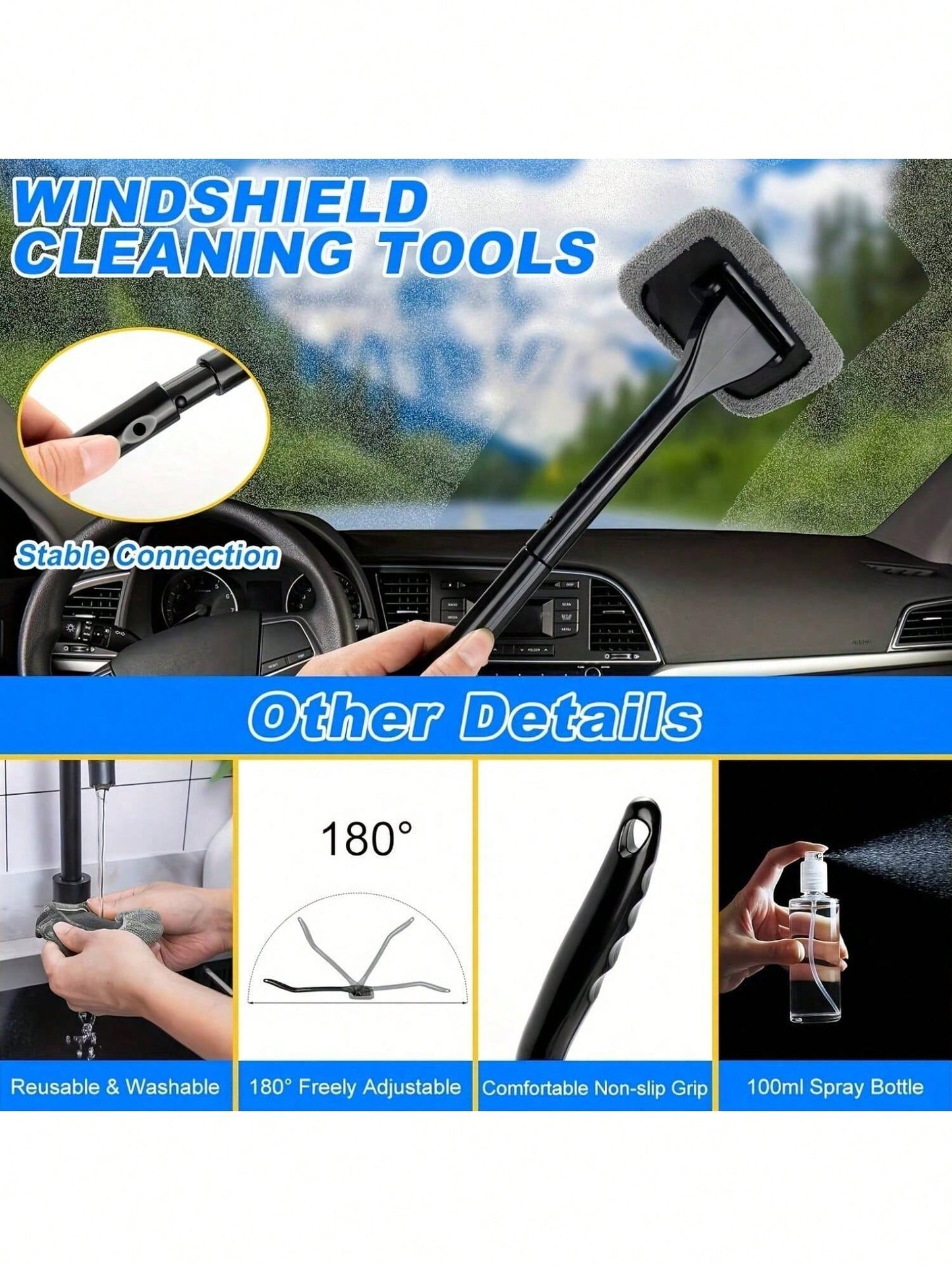 19pcs/Set Car Cleaning Wash Kit Interior Detailing Cleaner Kit With High Power Handheld Vacuum, Brush Set, Windshield Tool, Duster, Towels, Complete Car Care Tool