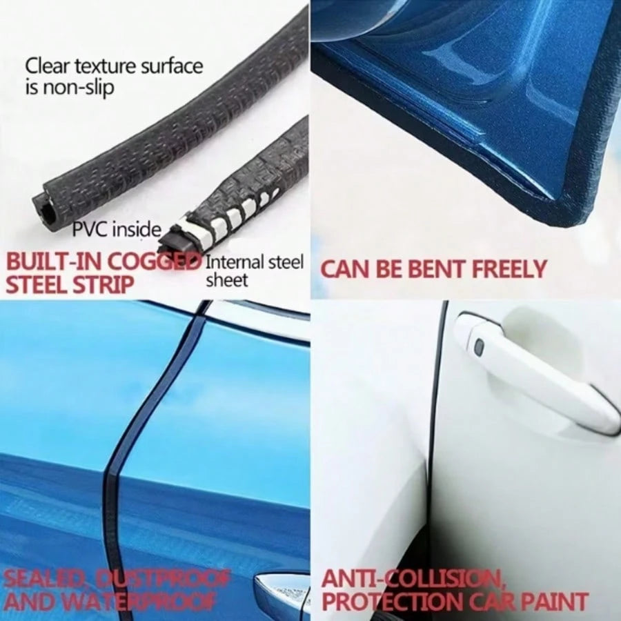 1m Car Door Edge Protector, Door Bumper Strip, Soundproof Dust-Proof Rubber Seal, Car Door Bottom Bumper Rubber Strip, Universal U-Shape Decorative Rubber Seal For Car Door Edge Protection