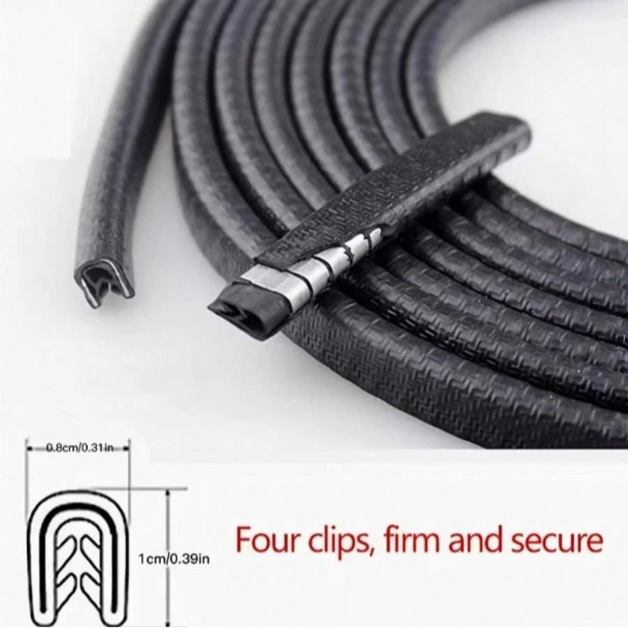 1m Car Door Edge Protector, Door Bumper Strip, Soundproof Dust-Proof Rubber Seal, Car Door Bottom Bumper Rubber Strip, Universal U-Shape Decorative Rubber Seal For Car Door Edge Protection