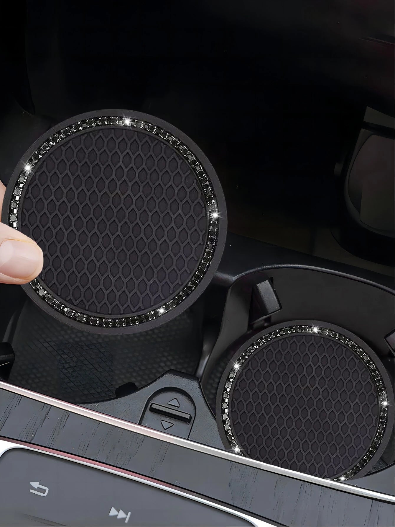 1pair Car Engine Start Stop Button Ring & 2pcs Car Engine Start Stop Button Decoration Rings With Rhinestones