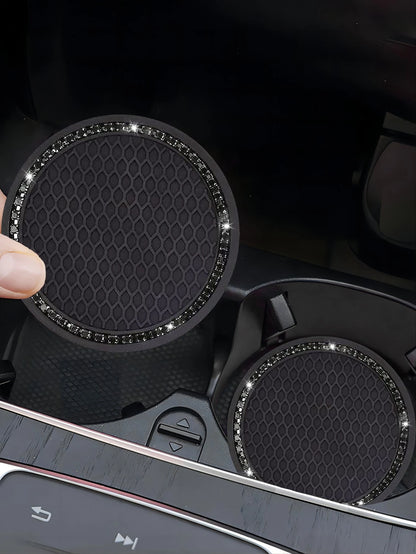 1pair Car Engine Start Stop Button Ring & 2pcs Car Engine Start Stop Button Decoration Rings With Rhinestones