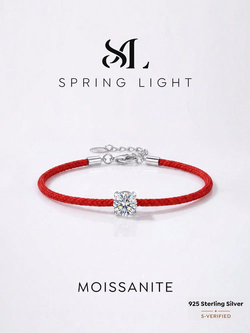 1pc 0.5 Carat Four-Claw Moissanite Bracelet, Crafted In Pure Silver (S925), Exuding Elegant Luxury. A Perfect Choice For Engagement, Wedding, Best Friend's Birthday, Anniversary, And Bridal Jewelry.