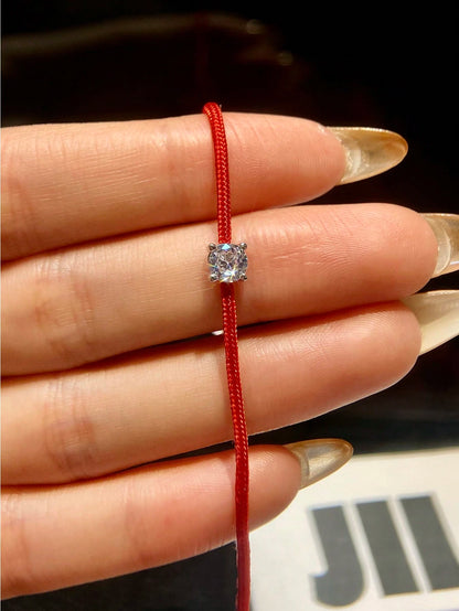 1pc 0.5 Carat Four-Claw Moissanite Bracelet, Crafted In Pure Silver (S925), Exuding Elegant Luxury. A Perfect Choice For Engagement, Wedding, Best Friend's Birthday, Anniversary, And Bridal Jewelry.
